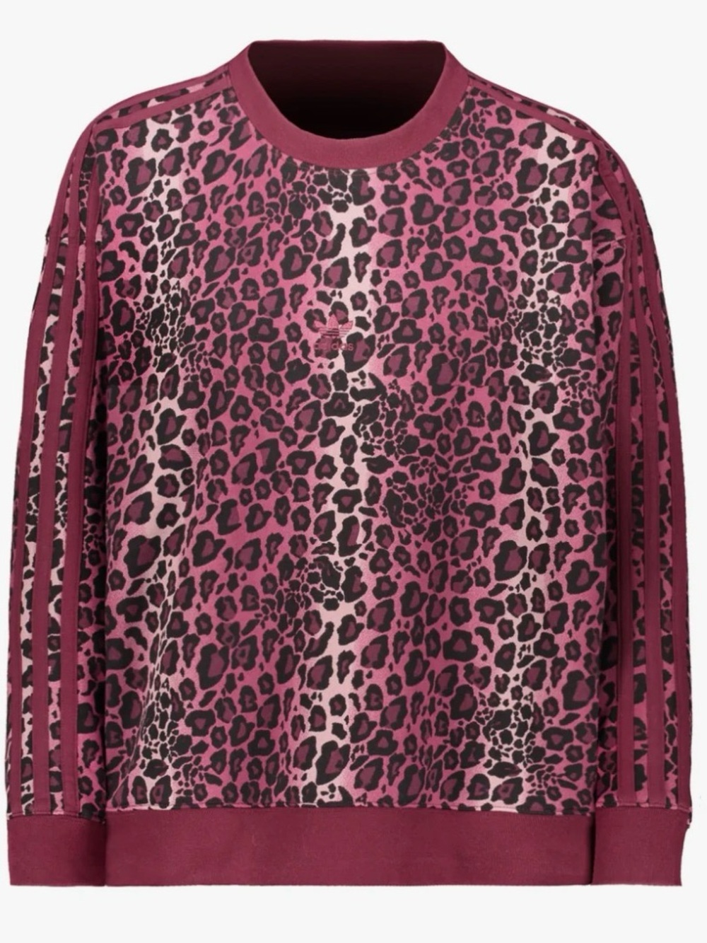 Adidas Leopard Print Burgundy Sweatshirt